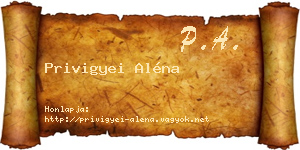 Privigyei Aléna névjegykártya